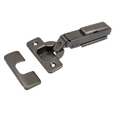 Петля Clip-On, з дотягувачем, накладна, з лінійною планкою, 105°, чорна, 3D Muller Profi Line