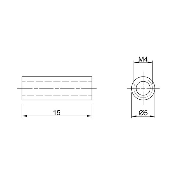 Втулка різьбова М4, L=18мм сталь (100493901) Hettich