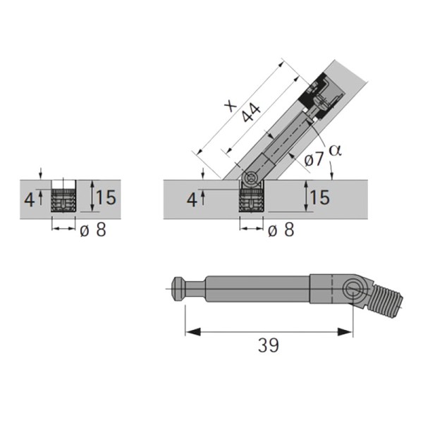Дюбель шарнірний під стяжку Rastex DU 634 (9129712) Hettich