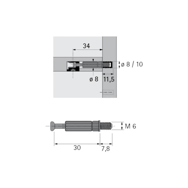 Дюбель під стяжку Rastex DU 644 М6 (9047864) Hettich