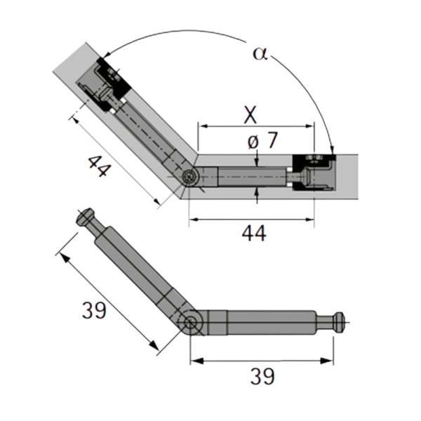 Дюбель шарнірний під стяжку Rastex DU 860 39/39мм (1079600) Hettich