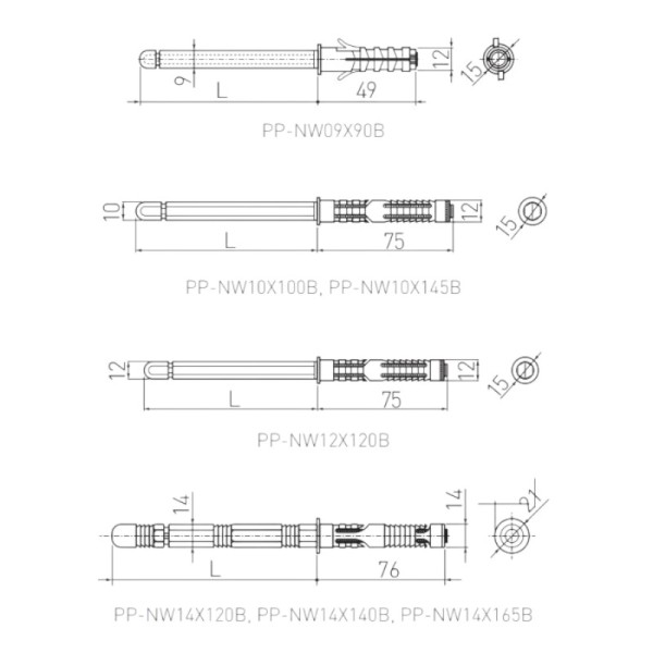 Кріплення прихованого монтажу коричневий CLEAR 14х120, GTV