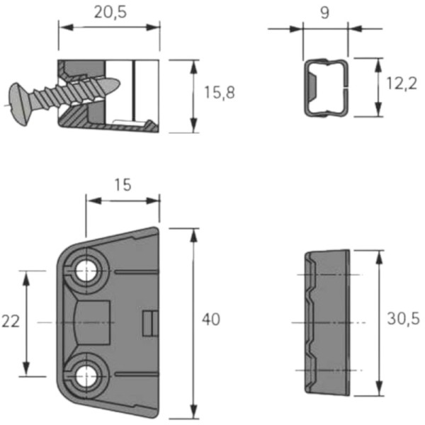 Стяжка трапецевидна TZ 4 TD, коричнева Hettich
