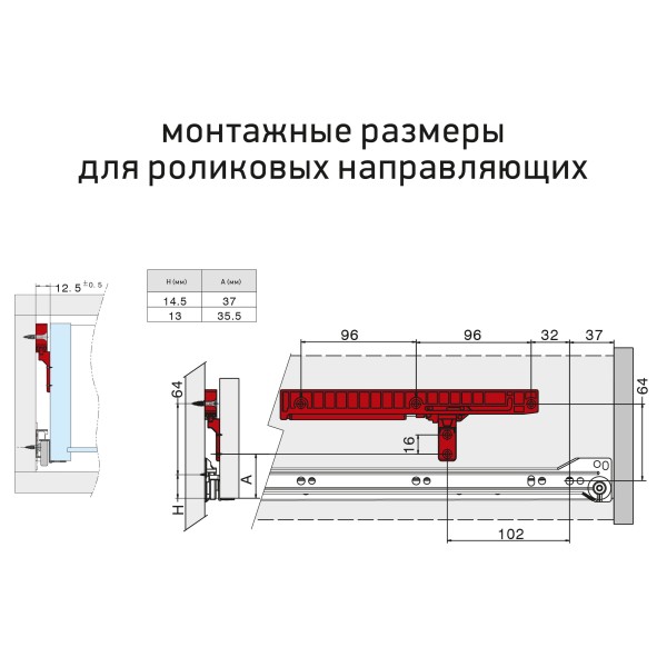 Дотягувач для метабокса та роликових направляючих, MULLER