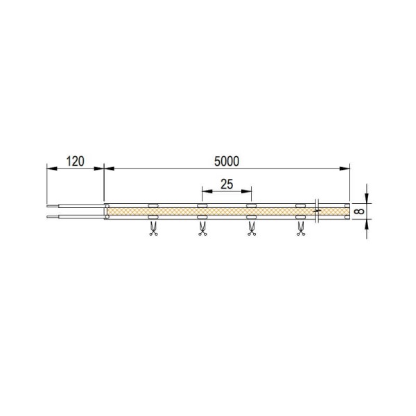 Світлодіодна LED стрічка COB 320 LEDs/м, 24V, 12W/м, IP20, денне світло,5м, Lumine