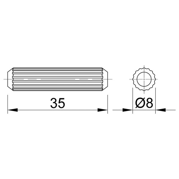Шкант деревяний 8 х 35 Бук (1000шт) MULLER