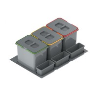Відро для сміття, смітник PRACTICO 800 в шухляду (3х20л) WE14.1829.05.049, REJS