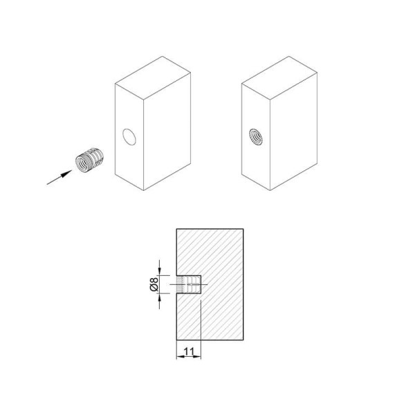 Муфта пластикова №49 Ø8мм М6 (1004925) Hettich