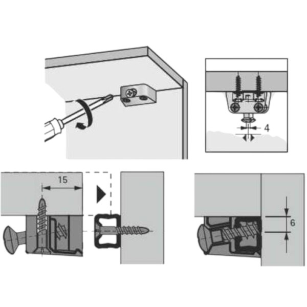 Стяжка трапецевидна TZ 4 TD, біла (13104) Hettich