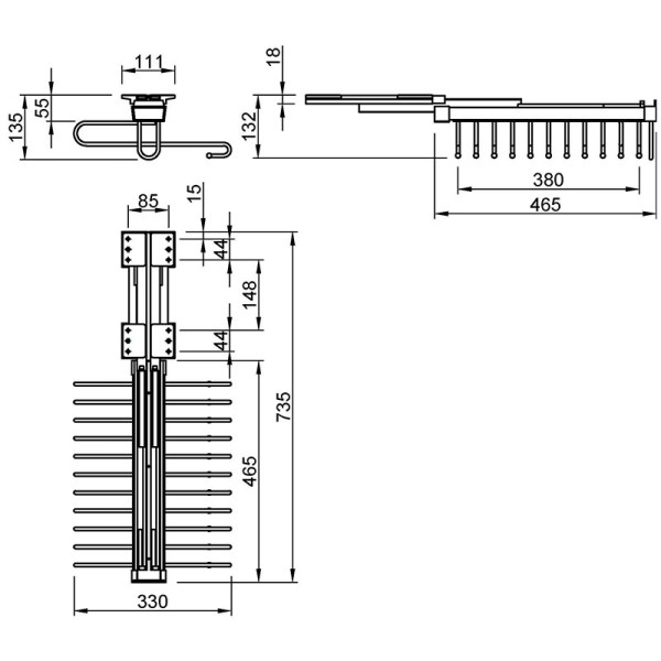 Брючниця верхнього кріплення одинарна ONYX, MULLER