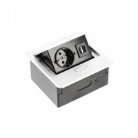 Подовжувач висувний AVARO 140х135 1розетка + 2USB AE-PB1SAVA-10 білий, GTV