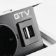 Подовжувач висувний AVARO 140х135 1розетка + 2USB AE-PB1SAVA-10 білий, GTV