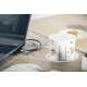 Подовжувач висувний COMFORT PLUS d-120мм 4 розетки SCHUKO 2хUSB/ 2.4A/ 2хRJ45/WC 5W білий, GTV