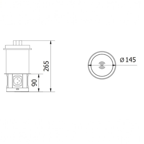 Подовжувач висувний COMFORT PLUS d-120мм 4 розетки SCHUKO 2хUSB/ 2.4A/ 2хRJ45/WC 5W білий, GTV