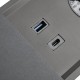 Подовжувач висувний PRESTINO 2 розетки SHUKO USB A+C RJ45/ HDMI чорний, GTV