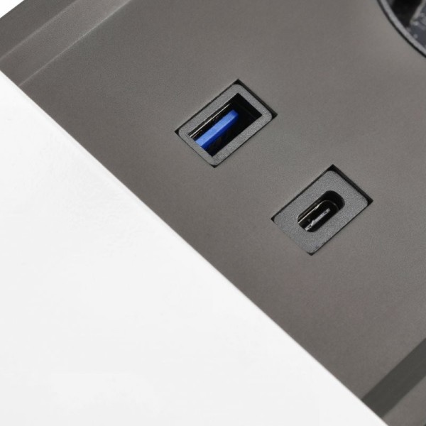 Подовжувач висувний PRESTINO 2 розетки SHUKO USB A+C RJ45/ HDMI алюміній, GTV