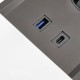 Подовжувач висувний PRESTINO 2 розетки SHUKO USB A+C RJ45/ HDMI алюміній, GTV