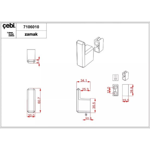 Гачок CEBI А 7106.010 mp24 чорний
