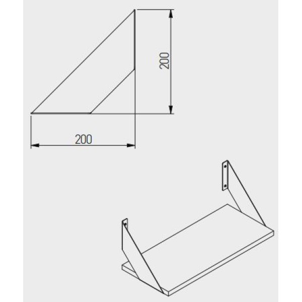 Консоль металева GTV FLAT 200х200 чорна