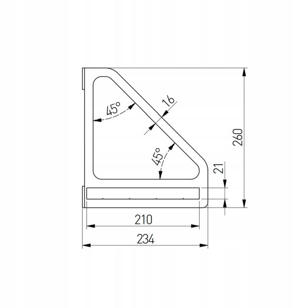 Консоль металева GTV INGRID 230х260 чорна