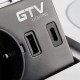 Подовжувач висувний AVARO PLUS 1 розетка SCHUKO USB A+C WC 5W провід 1,5м білий, GTV