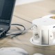 Подовжувач висувний COMFORT PLUS d-120мм 4 розетки SCHUKO 2хUSB/ 2.4A/ 2хRJ45/WC 5W чорний, GTV