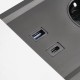 Подовжувач висувний PRESTINO 2 розетки SHUKO USB A+C RJ45/ HDMI білий, GTV