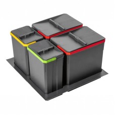 Відро для сміття, сегрегатор AxiSpace 600 2х15л + 2х7л (глибина 500мм), GTV