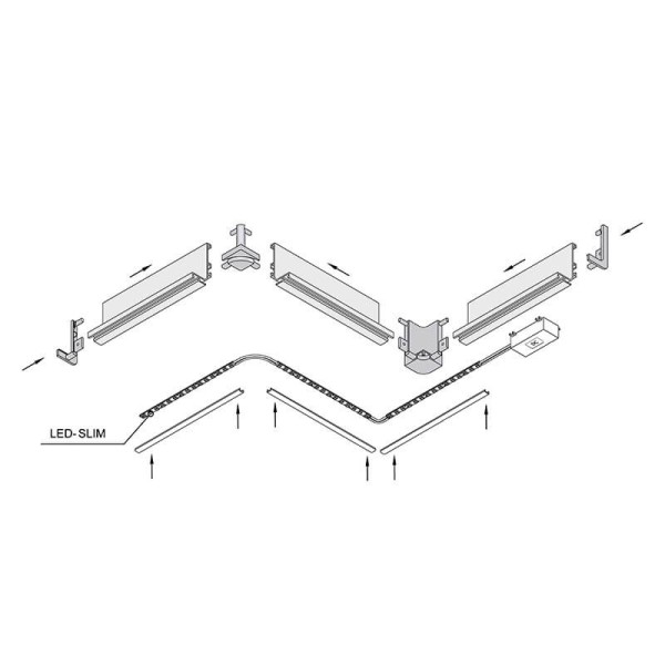 Профіль Gola Ferro Fiori  type L з LED, горизонтальний  L-4100мм, чорний
