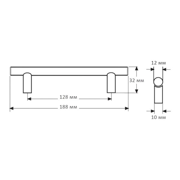 Ручка DR 11/128 SS сталь ДС
