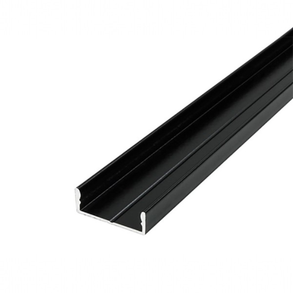 Профіль для LED-стрічки НАКЛАДНИЙ ЛП7 6,5х15 2м чорний + молочний розсіювач
