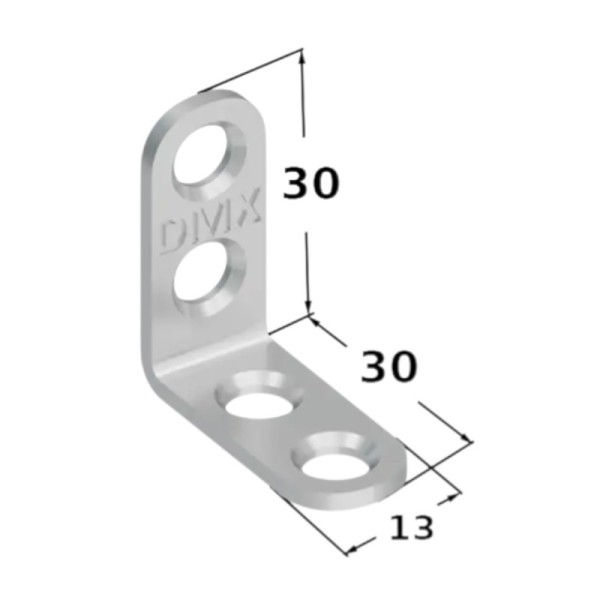 Кутник металевий №10 30х30х13, DOMAX