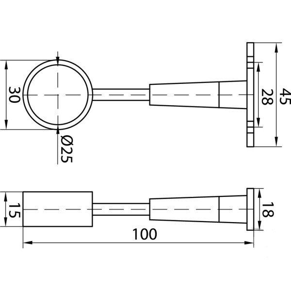 Ф25 R-50R кріплення проміжне регулююче, ДС