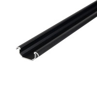 Профіль для LED-стрічки LUMINE, КУТОВИЙ-врізний, L-3м анодов. чорний