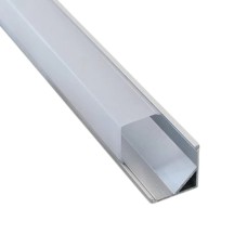 Профіль для LED-стрічки КУТОВИЙ ПФ-16 16х16 з квадратним розсіювачем 2,0м анодований алюміній