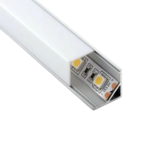 Профіль для LED-стрічки КУТОВИЙ ПФ-16 16х16 з квадратним розсіювачем 2,0м анодований алюміній