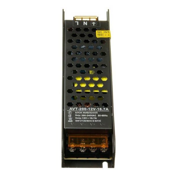 Блок живлення AVT 12V, IP20, 200W, 16,60А
