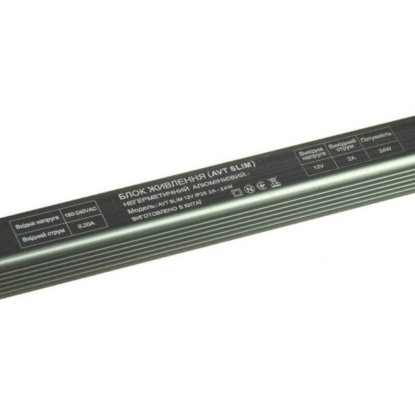 Блок живлення AVT SLIM 24W, IP20, 12V, 2.0А