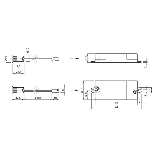 Вимикач Lumine 116772 на відкривання дверей ІЧ 12V / 24V, 75W / 150W