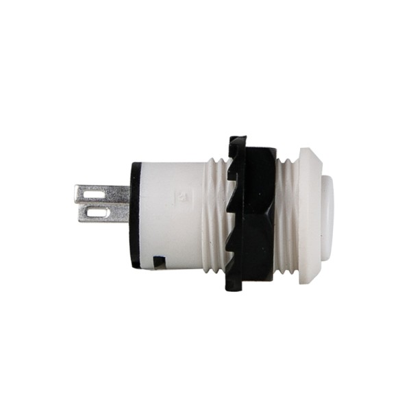 Вимикач Lumine 87506 кнопковий з фіксацією 220В-12V, білий