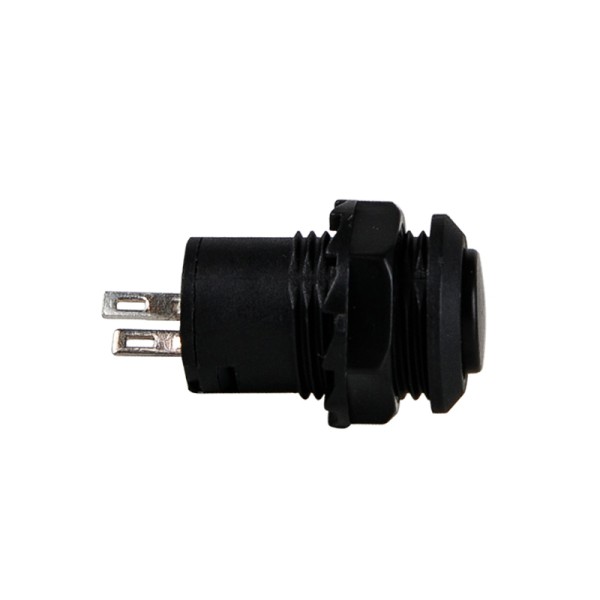 Вимикач Lumine 87507 кнопковий з фіксацією 220В-12V, чорний