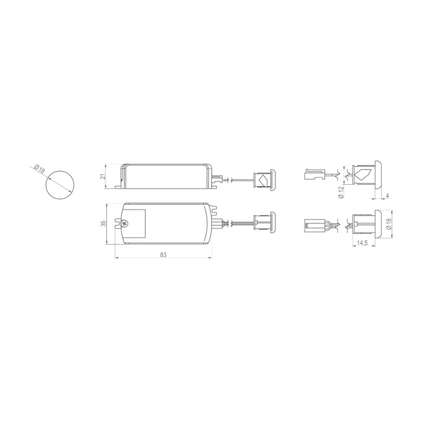 Вимикач REJS W05 безконтактний (АС220-240/V, 500W) TR20.0019.05.000