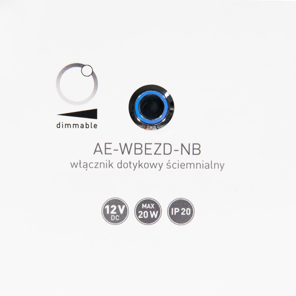 Вимикач сенсорний безконтактний AE-WBEZD-NB (12V,20W) з регулюванням яскравості, хром GTV