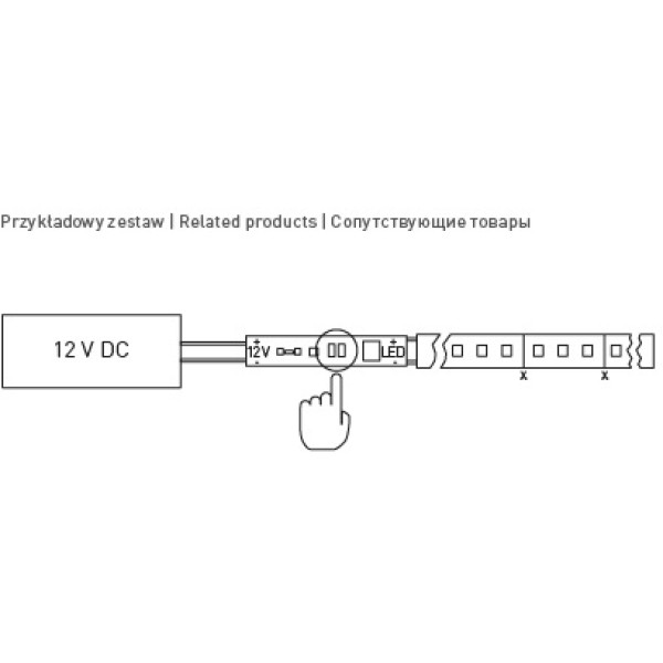Вимикач сенсорний безконтактний AE-WLPR-60 LED (12V,60W) в профіль (плата), GTV