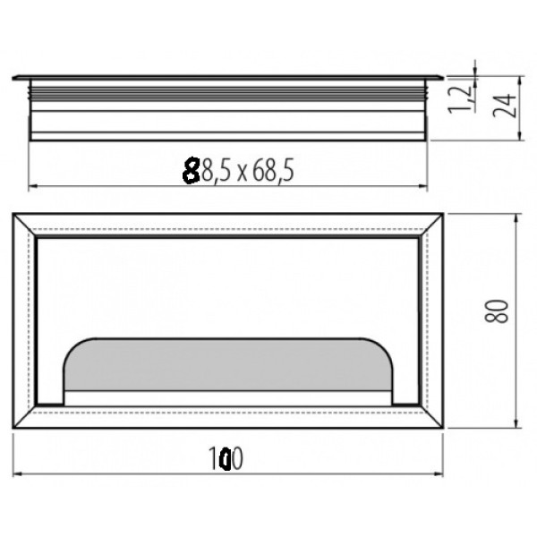 Заглушка  для проводів MERIDA 80x100 чорна GTV