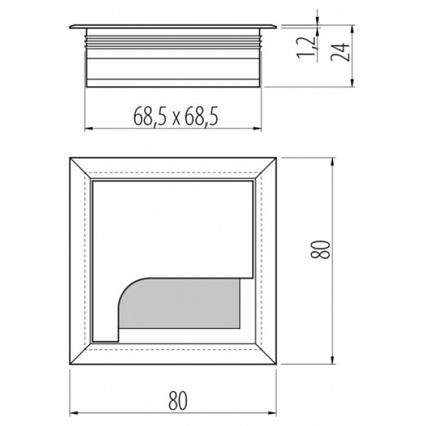 Заглушка  для проводів MERIDA 80x80 чорна GTV