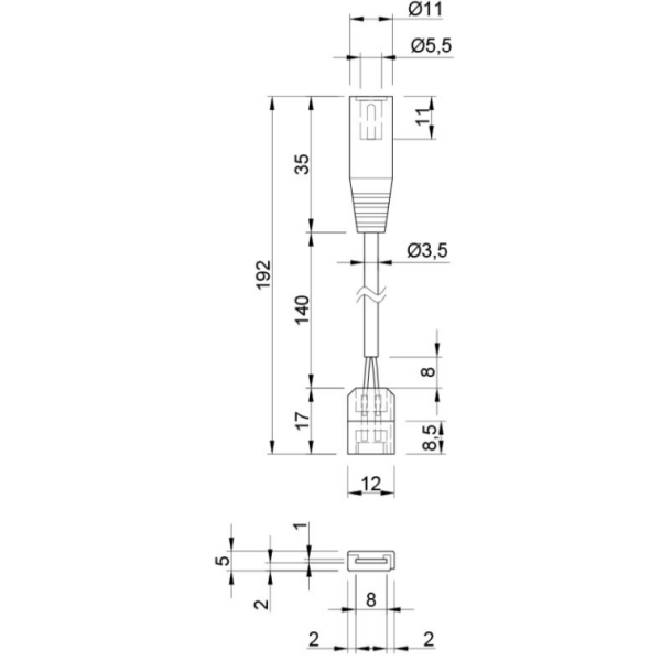 Конектор для Led-стрічки 3528/2835 SMD з розємом JACK 5,5 мм