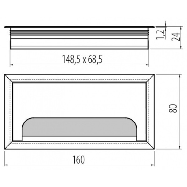 Заглушка  для проводів MERIDA 80x160 чорна GTV
