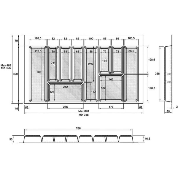 Лоток MULLER-TRAY білий 900мм (850х490)
