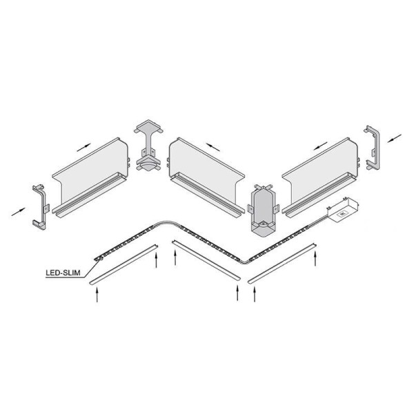 Профіль Gola Ferro Fiori  type C з LED, горизонтальний  L-4100мм, білий